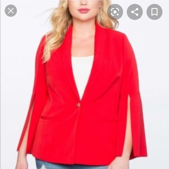 Eloquii Jackets & Blazers - Eloquii Red Split Sleeve Blazer